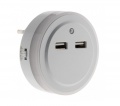 Inotech Night Lighting - Veilleuse Crepusculaire + 2 Ports Usb 2a Led1w - 631413
